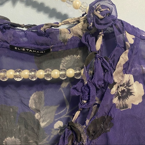 Elie Tahari Silk Floral Blouse - Picture 2 of 3